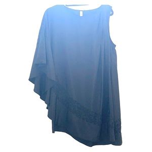 Free people black silky asymmetrical dress